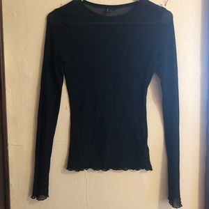 Mesh Black Long-Sleeve Shirt